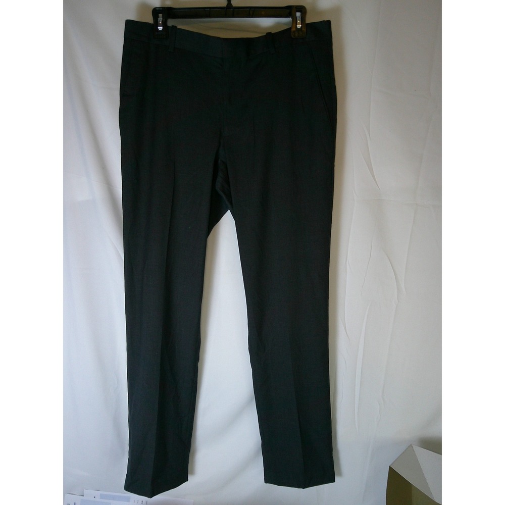 Perry Ellis Mens Slim Fit Dress Pants Charcoal Grey Stretch Trousers 32x32